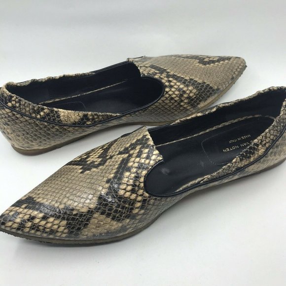 Dries Van Noten Embossed Python Flats 38.5 Pointed - Picture 8 of 12